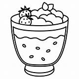 Coloring Pages For Kids A yogurt Parfait With Layers Of Granola And  sketch template