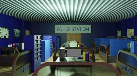 3D model Police Station Interior VR / AR / low-poly | CGTrader