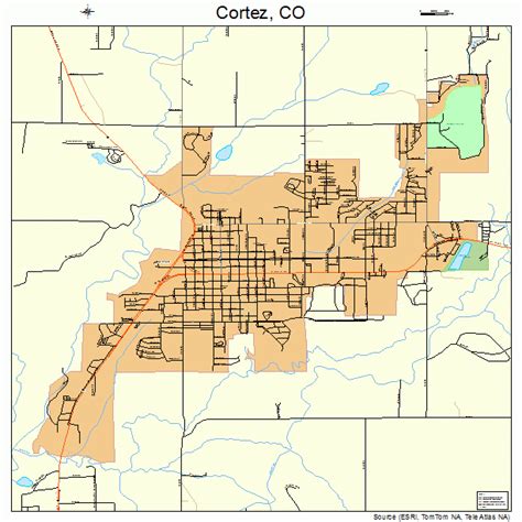 Cortez Colorado Street Map 0817375