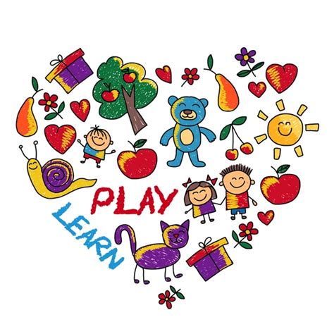 Play Learn and grow together Vector image Stock Vector Image by ©Helen_F #124880204