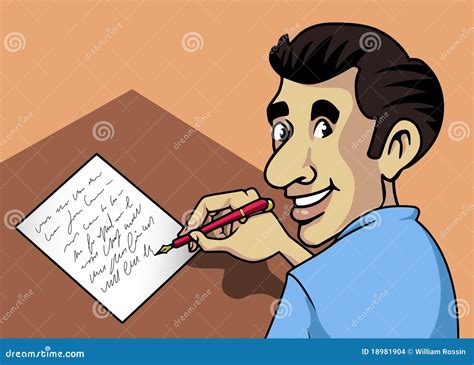 Writing man stock vector. Illustration of smiling, funny - 18981904