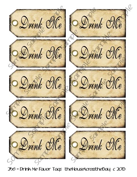 Drink Me Favor Tags Digital Collage Sheet by theHouseAcrosstheBay