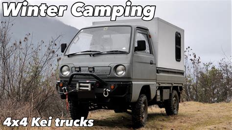 Kei truck 4x4 campers [winter car camping] - YouTube