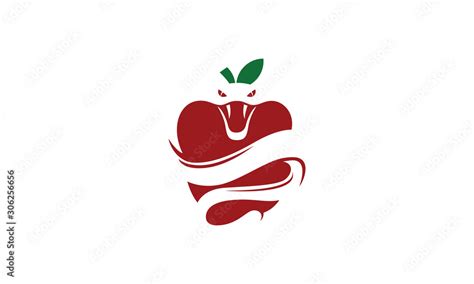 Apple With Snake Vectors Royalty Logo Design Inspiration Stock Vector | Adobe Stock