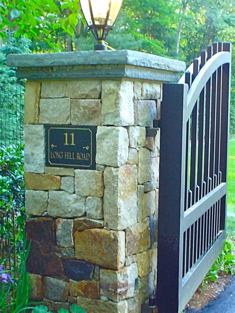 The 65 best Stone pillars images on Pinterest | Front gates, Driveway entrance and Entrance gates