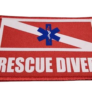 Rescue Diver Patch Scuba Diver Patch Skin Diver Patch D.I.Y. Patch Decorate Patch With Hook ...