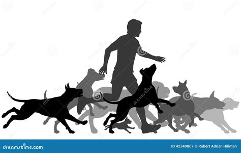 Running With Dogs Stock Vector - Image: 42349867