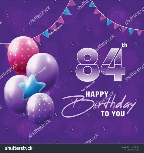 Happy 84th Birthday Greeting Card Vector Stock Vector (Royalty Free) 2123522483 | Shutterstock