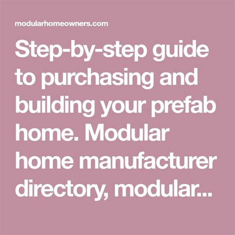 Step-by-step guide to purchasing and building your prefab home. Modular home manufacturer ...