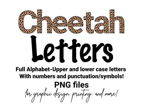 Cheetah Print Lettering, Animal Print Alphabet Letters, PNG Letters, Cheetah Letters for ...