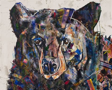 Bear Painting - Colorful portrait abstract Art - acrylic canvas - Kent ...