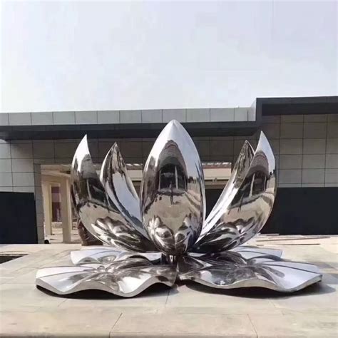 Large Stainless Steel Outdoor Metal Lotus Flower Sculpture