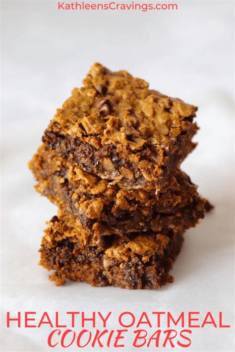 Healthy Oatmeal Cookie Bars | Kathleen's Cravings