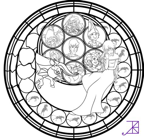 disney stained glass coloring pages - Clip Art Library