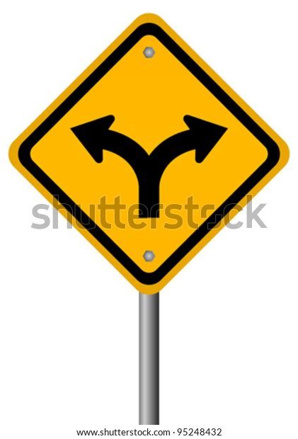 Fork Road Sign Vector Illustration Stock Vector (Royalty Free) 95248432