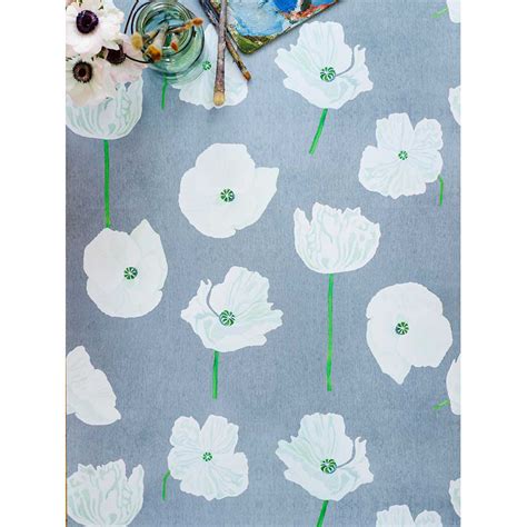 India & Purry White Poppies Wallpaper | Perigold