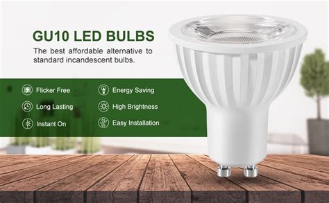 GU10 LED Bulbs Daylight 5000K Dimmable 50W 60W Halogen Bulb Equivalent 7W 600lm 40 Degree Spot ...