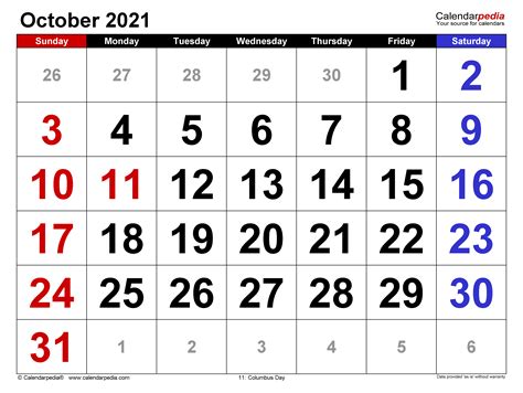 Book It Calendar October 2021 | Calendar 2021