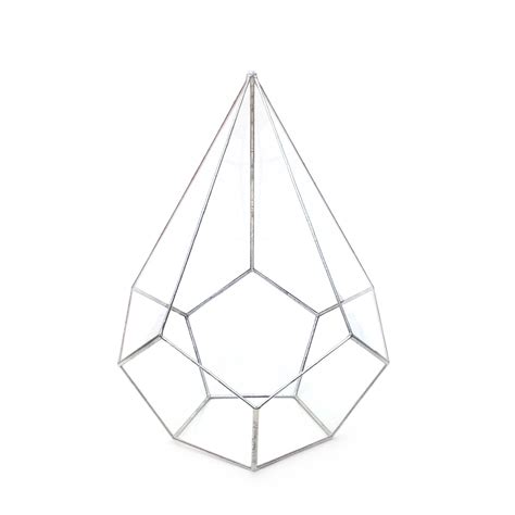 Teardrop Mega Geometric Glass Terrarium / Handmade Planter / - Etsy