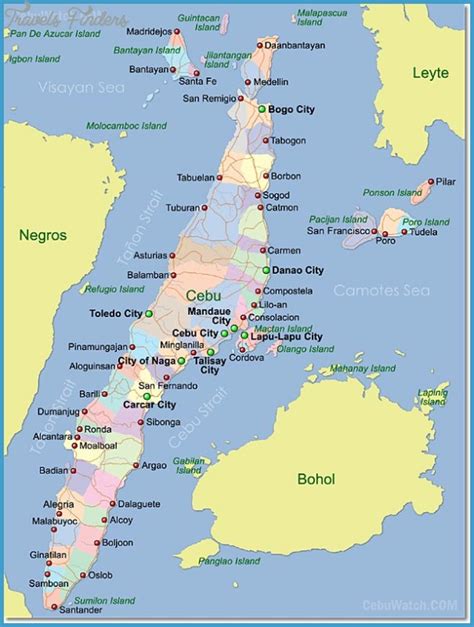 Cebu Philippines Map - TravelsFinders.Com