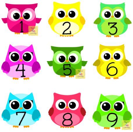 Cute Owl Numbers 1-20, great for preschool bulletin boards or have kids practice putting numbers ...