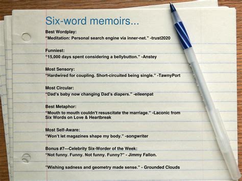 PPT - Writing a six-word memoir... PowerPoint Presentation, free download - ID:1045705