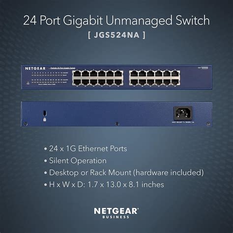 NETGEAR 24-Port Gigabit Ethernet Unmanaged Switch (JGS524) - Desktop or ...