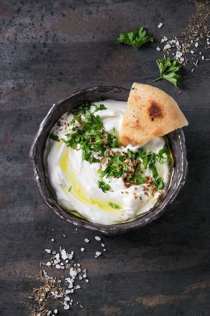 Premium Photo | Labneh fresh lebanese cream cheese dip