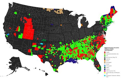 Largest Ancestry by U.S. County - Vivid Maps