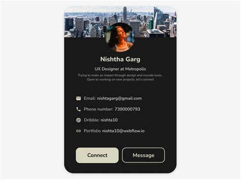 Contact Card by Ekta on Dribbble