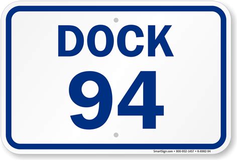 Loading Dock Number ID Signs - dock signs, loading dock signs