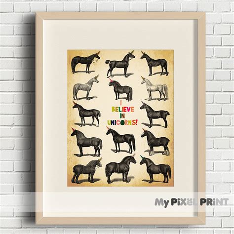 I Believe in Unicorns Printable Poster Wall Art Motivational - Etsy