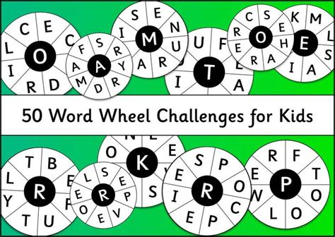 50 Word Wheel Challenges for Kids | Fun activities for kids, Word wheel ...