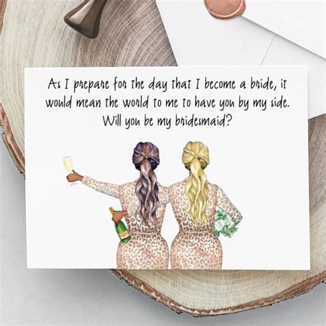 Printable Custom Bridesmaid Proposal Card, Instant Download, Blonde Bride, Proposal Cards for ...