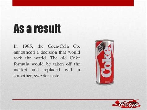 The failure of new coke 1985