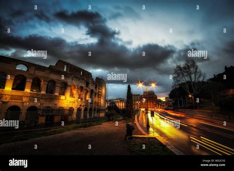 Colosseum at Night Stock Photo - Alamy