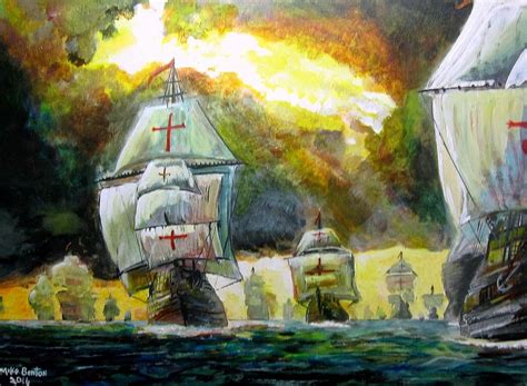 The Spanish Armada Painting by Mike Benton