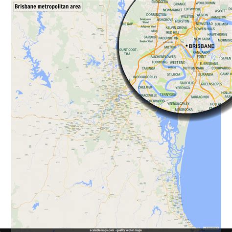 ScalableMaps: Vector map of Brisbane (gmap regional map theme) | Map vector, Map, Vector