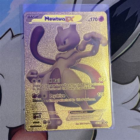 Mavin | Shiny Mewtwo EX Pokemon Gold Foil Card