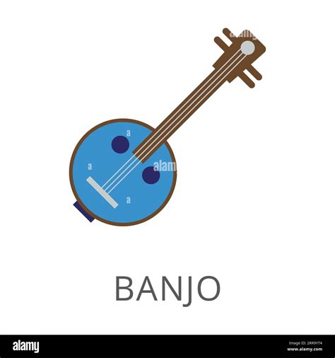 Banjo as African symbol flat vector icon Stock Vector Image & Art - Alamy