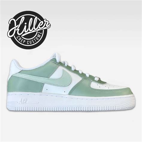 Custom Nike Air Force 1 - Green Tones Colourway - Killer Crep Customz