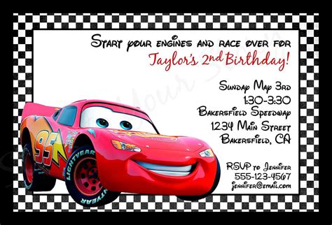 Cars Party Invitation