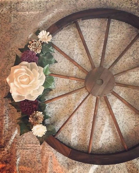 Custom Wagon Wheel Decorated with Sola Wood Flowers - Wall Hanging - Home Decor - Perennial Posy ...