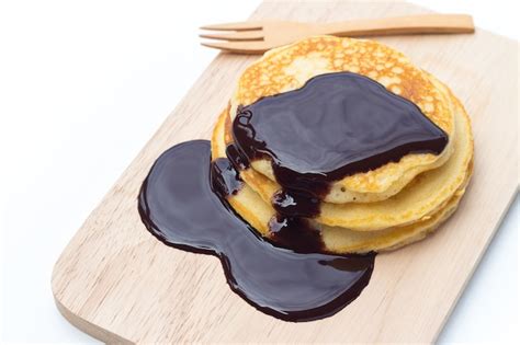 Premium Photo | Pancakes With Chocolate Syrup