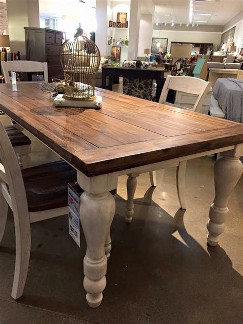 Love this from Ashley | Farmhouse dining room table, Rustic kitchen tables, Farmhouse dining