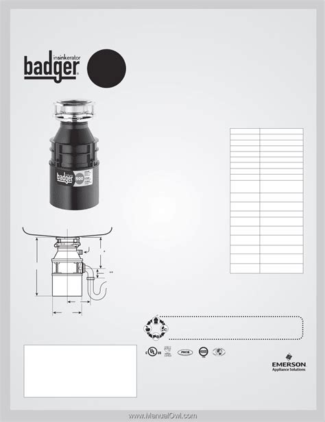 InSinkErator Badger 500 | Specifications