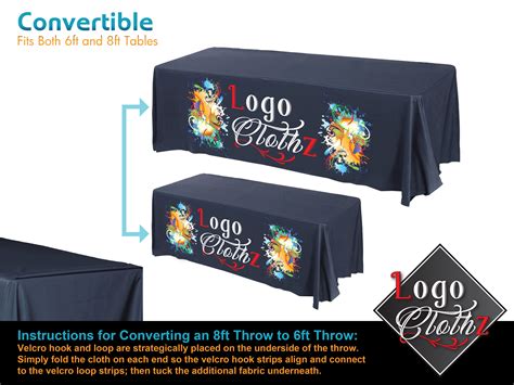 Promotional Printed Table Cover CONVERTIBLE - Fits both a 6ft & 8ft Table. Dye Sublimated ...