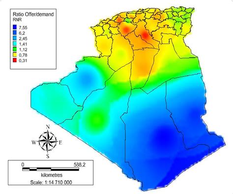 Spatial Population distribution in Algeria (Simulation for 2020). | Download Scientific Diagram