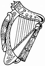 Harp Coloring Music Freecoloringpagefun Sketch Page sketch template