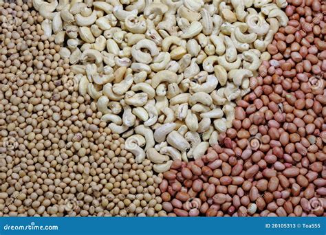 Peanuts Cashew Nuts And Beans Stock Photos - Image: 20105313